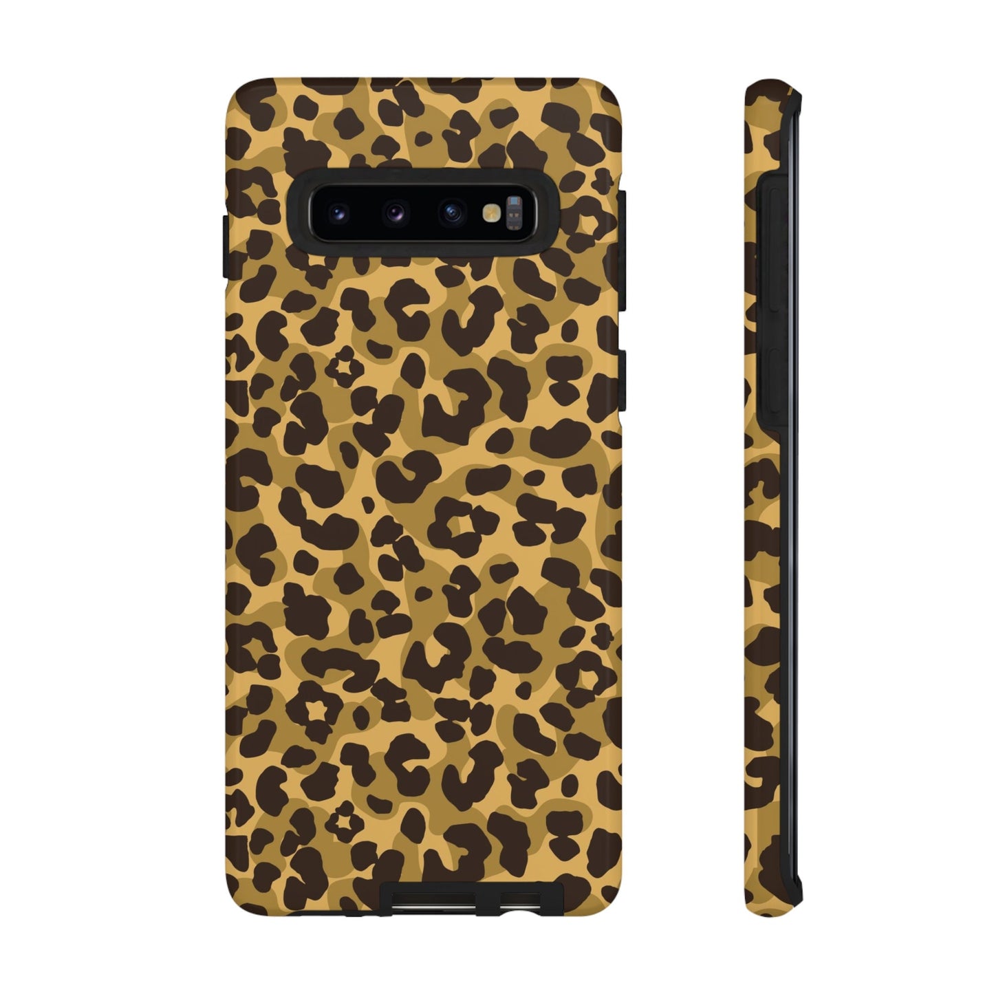 Leopard Print Phone Case, Cover fit for iPhone 14 Pro, 13, 12, 11, XR, 8+, 7 & Samsung S21, A50, A51, A53, Huawei P20, P30 Lite Tough Cases