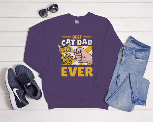 Best Cat Dad Ever, Funny Cat Dad Shirt, Gift for Cat Dad, Cat Lover Shirt, Cat Dad Gift, Unisex Heavy Blend Crewneck Sweatshirt