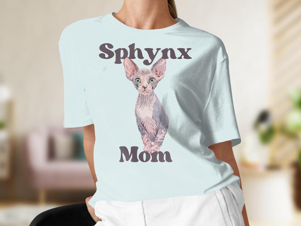 Cute Sphynx Cat Mom T-Shirt, Sphynx Mom Cat T-Shirt, Gift for Sphynx Cat Owner, Cat Mom T-Shirt