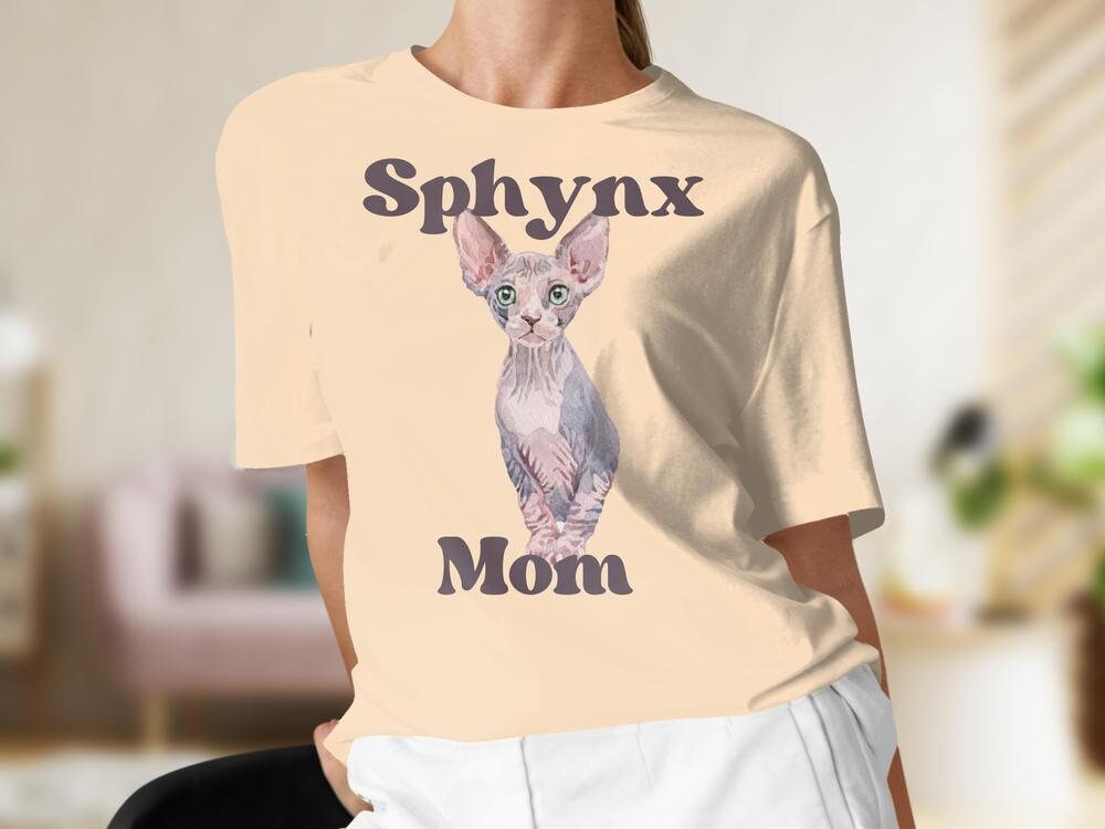Cute Sphynx Cat Mom T-Shirt, Sphynx Mom Cat T-Shirt, Gift for Sphynx Cat Owner, Cat Mom T-Shirt