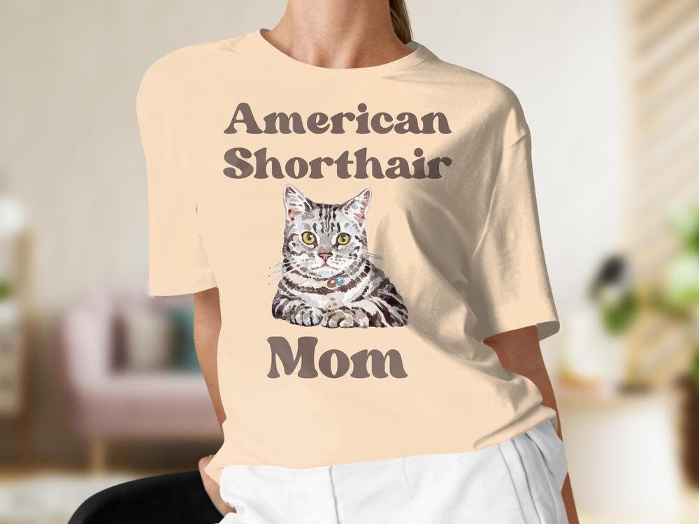 Cute Cat T-Shirt, American Shorthair Cat T-Shirt, Gift for Cat Owner, Cat Nana T-Shirt