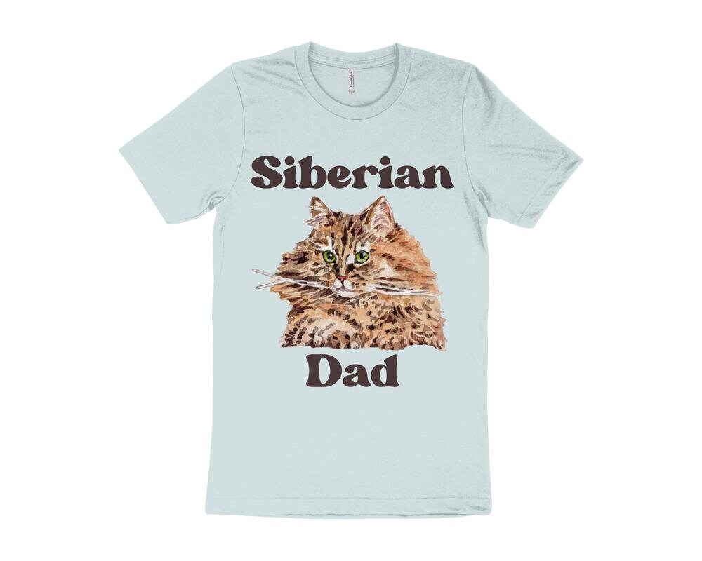 Cute Cat T-Shirt, Siberian Cat T-Shirt, Gift for Siberian Cat Owner, Cat Dad T-Shirt