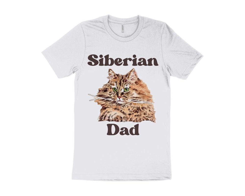 Cute Cat T-Shirt, Siberian Cat T-Shirt, Gift for Siberian Cat Owner, Cat Dad T-Shirt