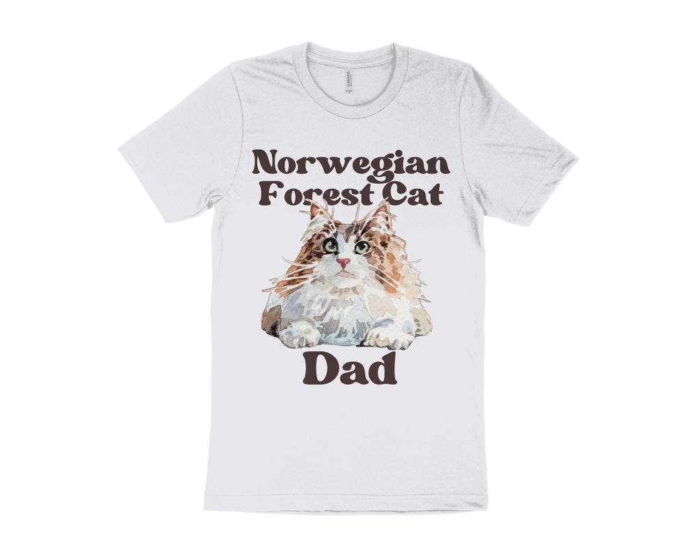 Cute Cat T-Shirt, Norwegian Forest Cat T-Shirt, Gift for Norwegian Forest Cat Owner, Cat Dad T-Shirt