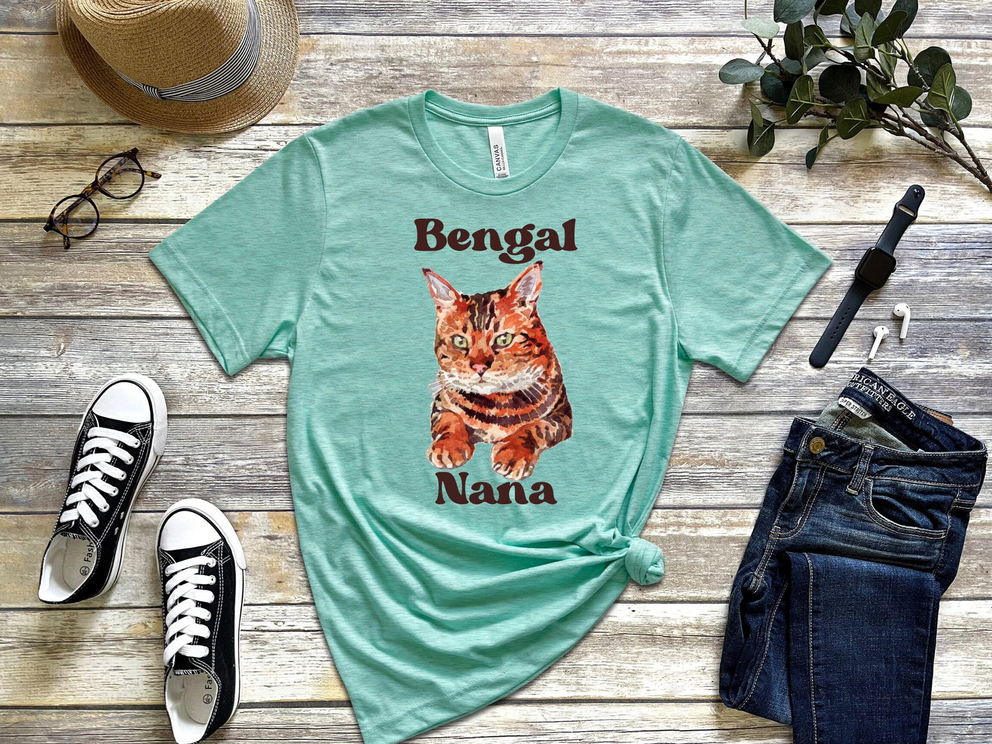 Cute Bengal Cat T-Shirt, Cat T-Shirt, Gift for Bengal Cat Owner, Bengal Cat Nana Grandma T-Shirt