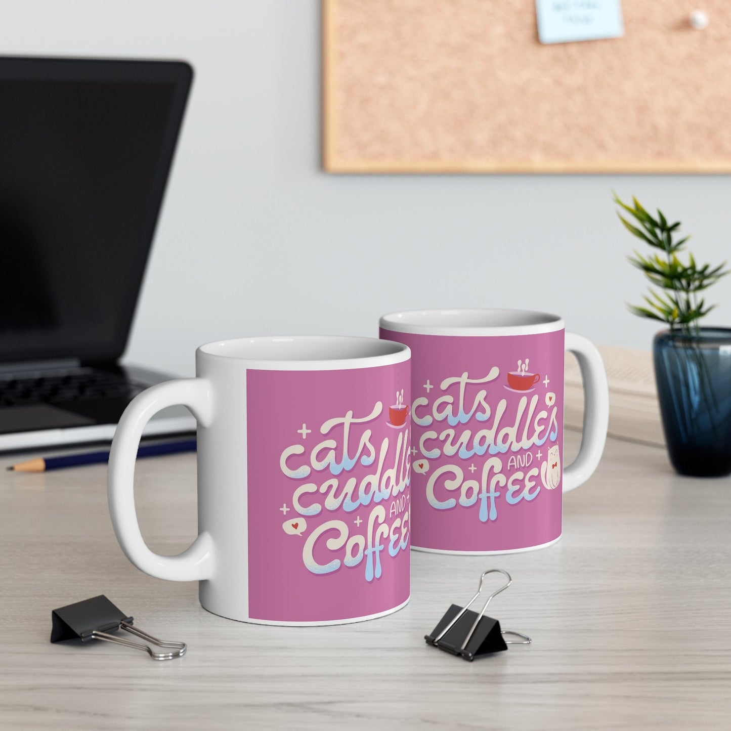 Cats Cuddles and Coffee, Gift for Cat Lover, Cat Dad Mom Gift, Cute Cat Gift, Ceramic Mug 11oz