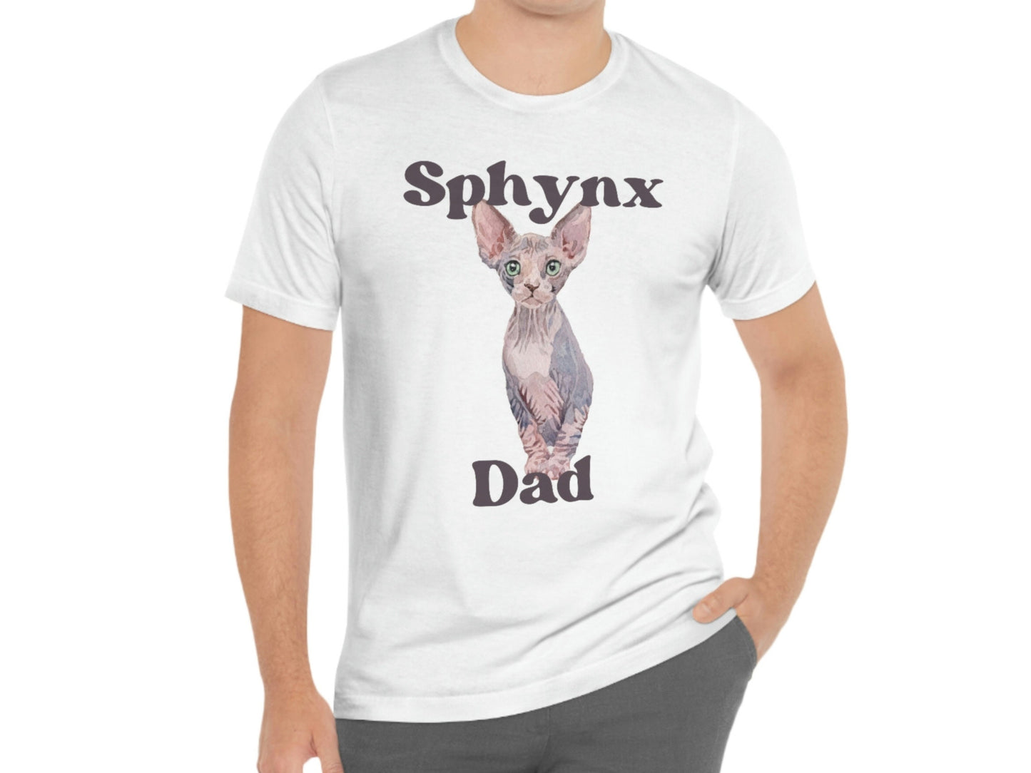 Cute Sphynx Cat Dad T-Shirt, Sphynx Dad Cat T-Shirt, Gift for Sphynx Cat  Dad Owner, Cat Dad T-Shirt, Unisex Jersey Short Sleeve Tee