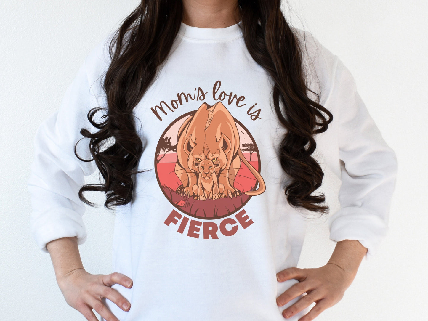 Mom's Love is Fierce, Cute Cat Sweatshirt for Cat Mama, Mother's Day Gift, Fierce Mom Love, Cat Mom Shirt, Lioness Sweater