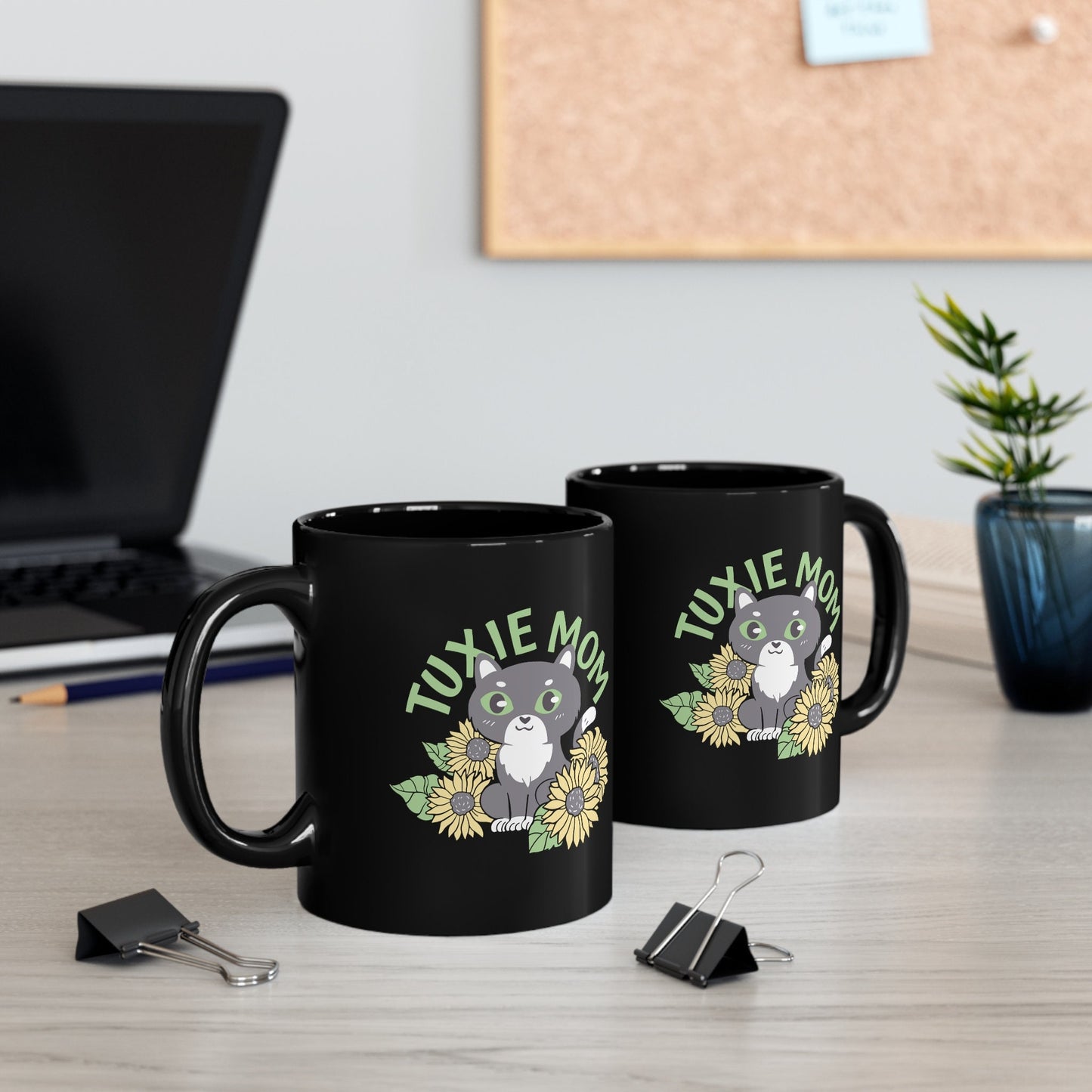 Tuxedo Cat Mug, Black and White Cat Gift, Funny Cat Coffee Cup, Gifts for Cat Lovers, Cat Mum or Dad Gift, Gift from the Cat 11oz Black Mug