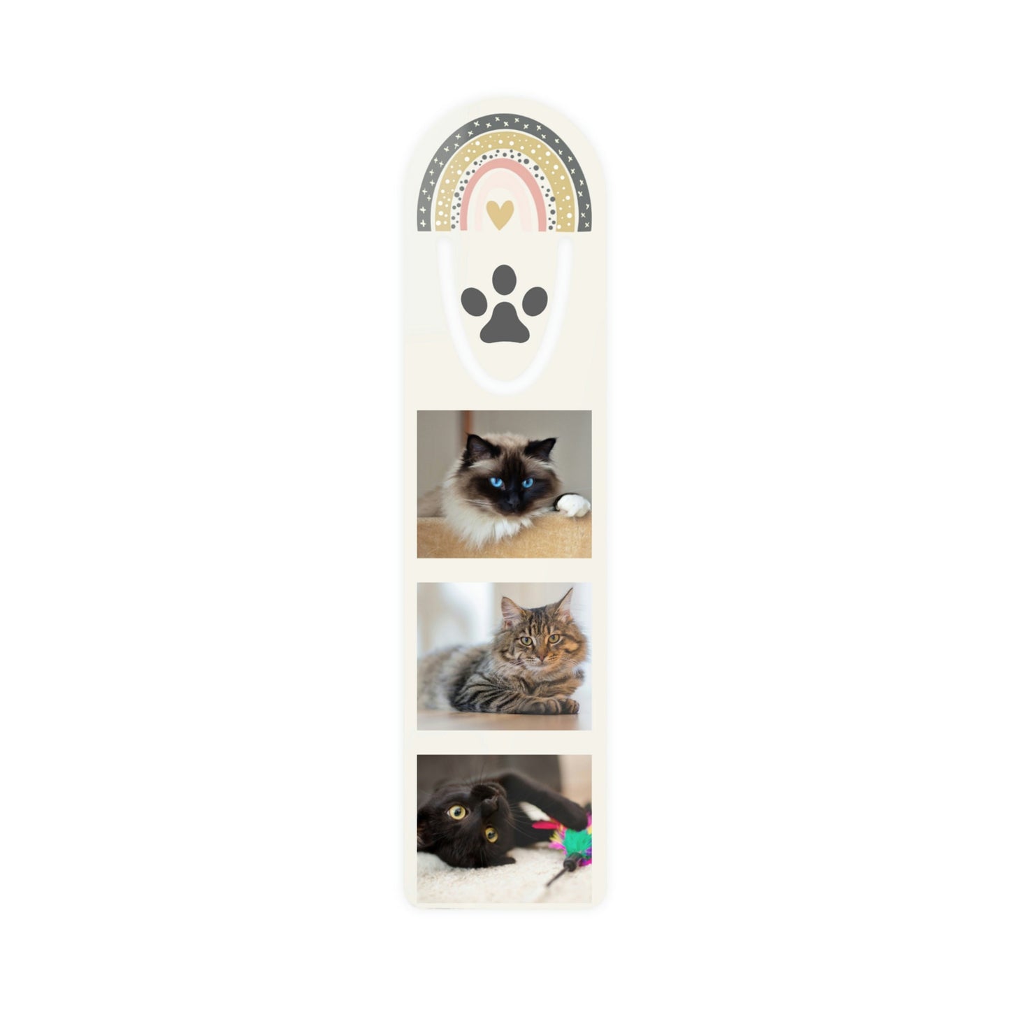 Custom Metal Photo Bookmark for Cat Lovers, Bookmark 1 to 3 Photos, Metal Photo Bookmark with Page Holder Slot, Cat Mom Gift