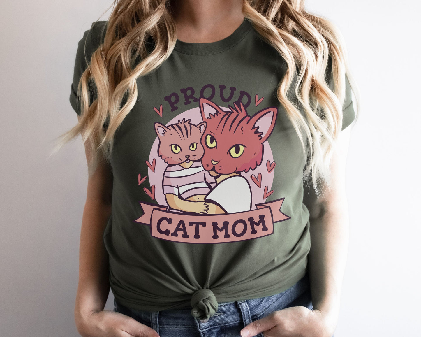 Proud Cat Mom Tee, Cat Mama Tshirt, Gift for Cat Mom, Mother's Day Gift for Cat Lovers, Unisex Short Sleeve Tee for Her