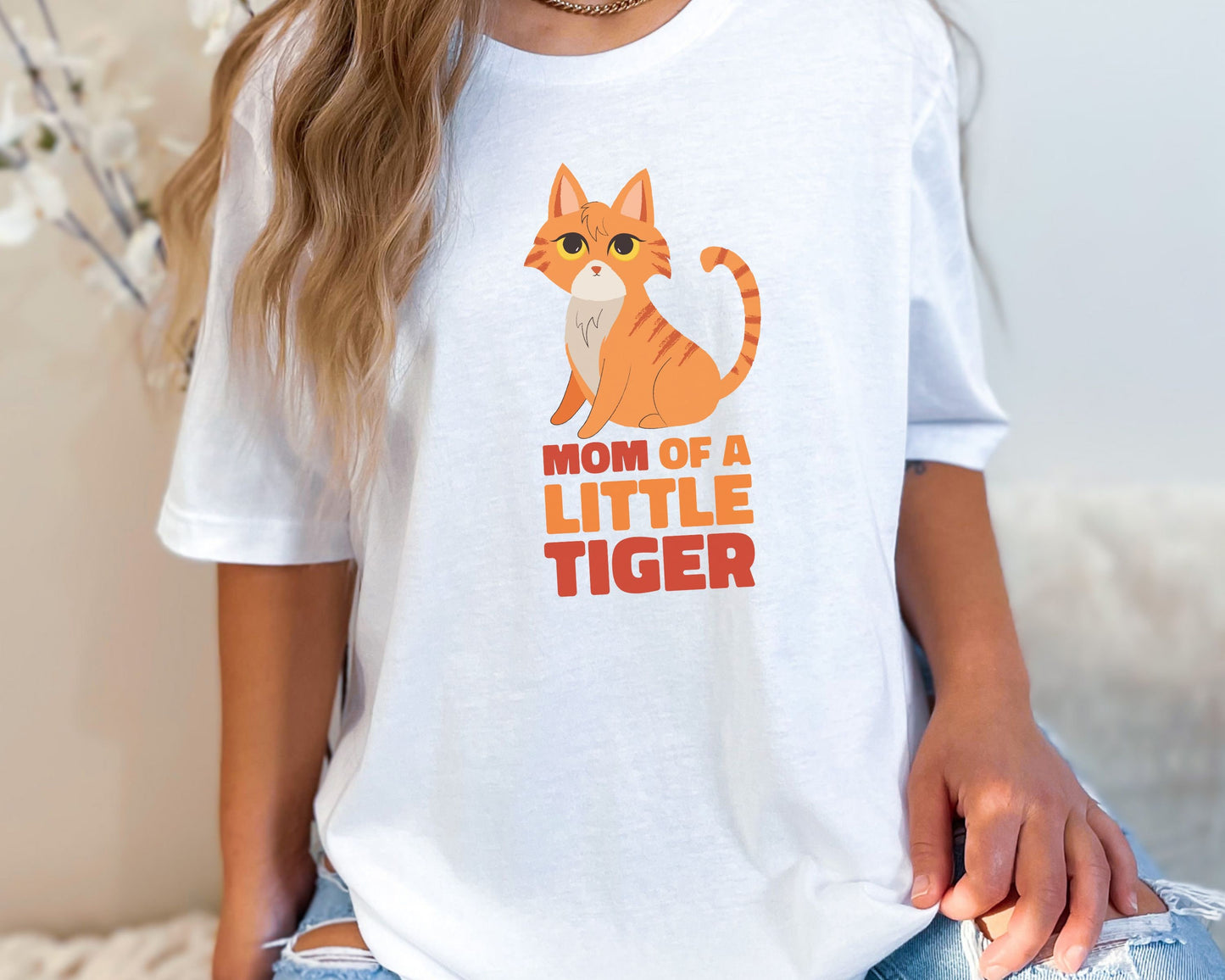 Mom of a Little Tiger, Cat Mama Tshirt, Gift for Cat Mom, Mother's Day Gift for Cat Lovers, Unisex Short Sleeve Tee for Her