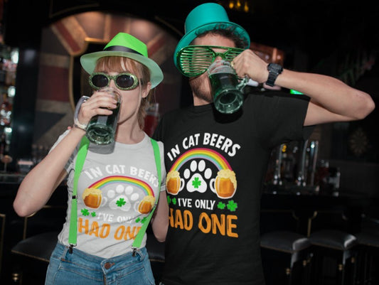 Funny Cat Shirt for Beer Lovers, St. Patrick's Day Gift, In Cat Beers I've Only Had One,  Unisex Jersey Short Sleeve Tee