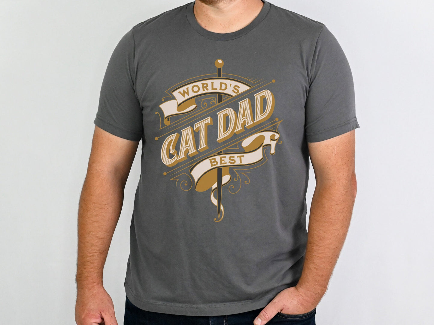 World's Best Cat Dad, Cat Dad Shirt, Golden Omate Style Shirt, Father's Day Gift for Cat Dad, Gift for Cat Lover