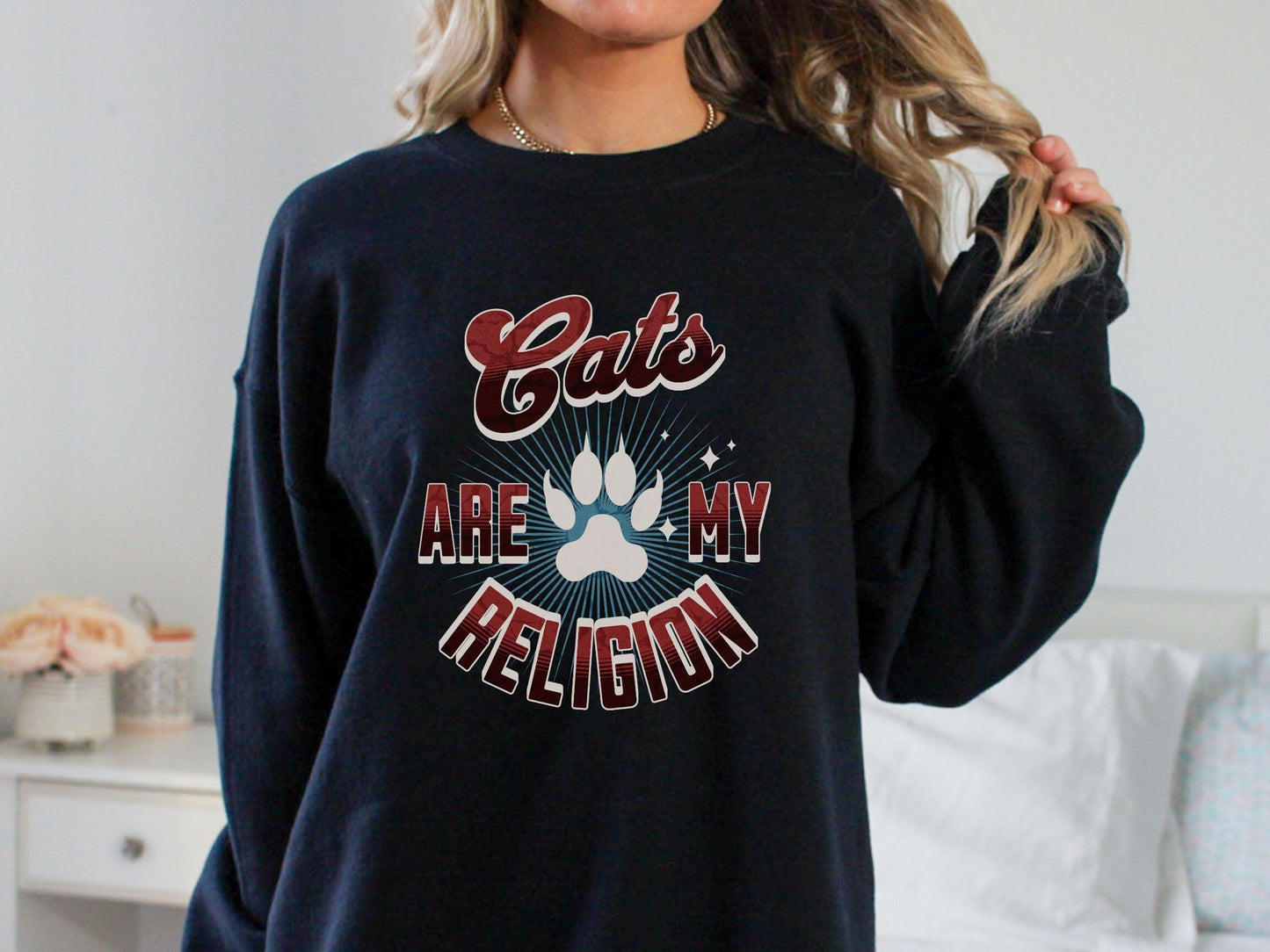 Funny Cat Sweatshirt for Cat Lover Shirt for Cat Dad Gift Present for Cat Mom Top