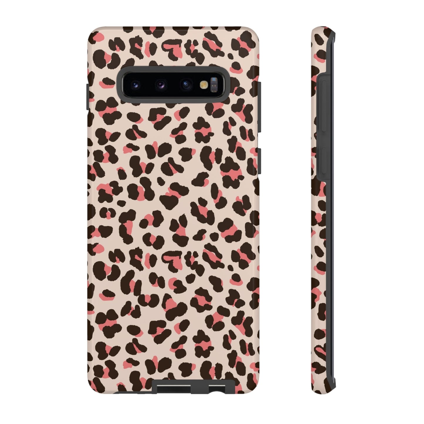 Pink Leopard Print Phone Case, Cover for iPhone 14 Pro, 13, 12, 11, XR, 8+, 7 & Samsung S21, A50, A51, A53, Huawei P20, P30 Lite Tough Cases