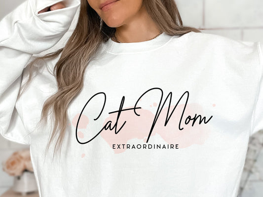 Cat Mom Sweatshirt, Pet Lovers Giftfor Cat Mom, Momsweatshirt, Cat Mom Shirt, Minimalist Cat Top, Gift for Cat Owner, Boho Cat Mom Crewneck