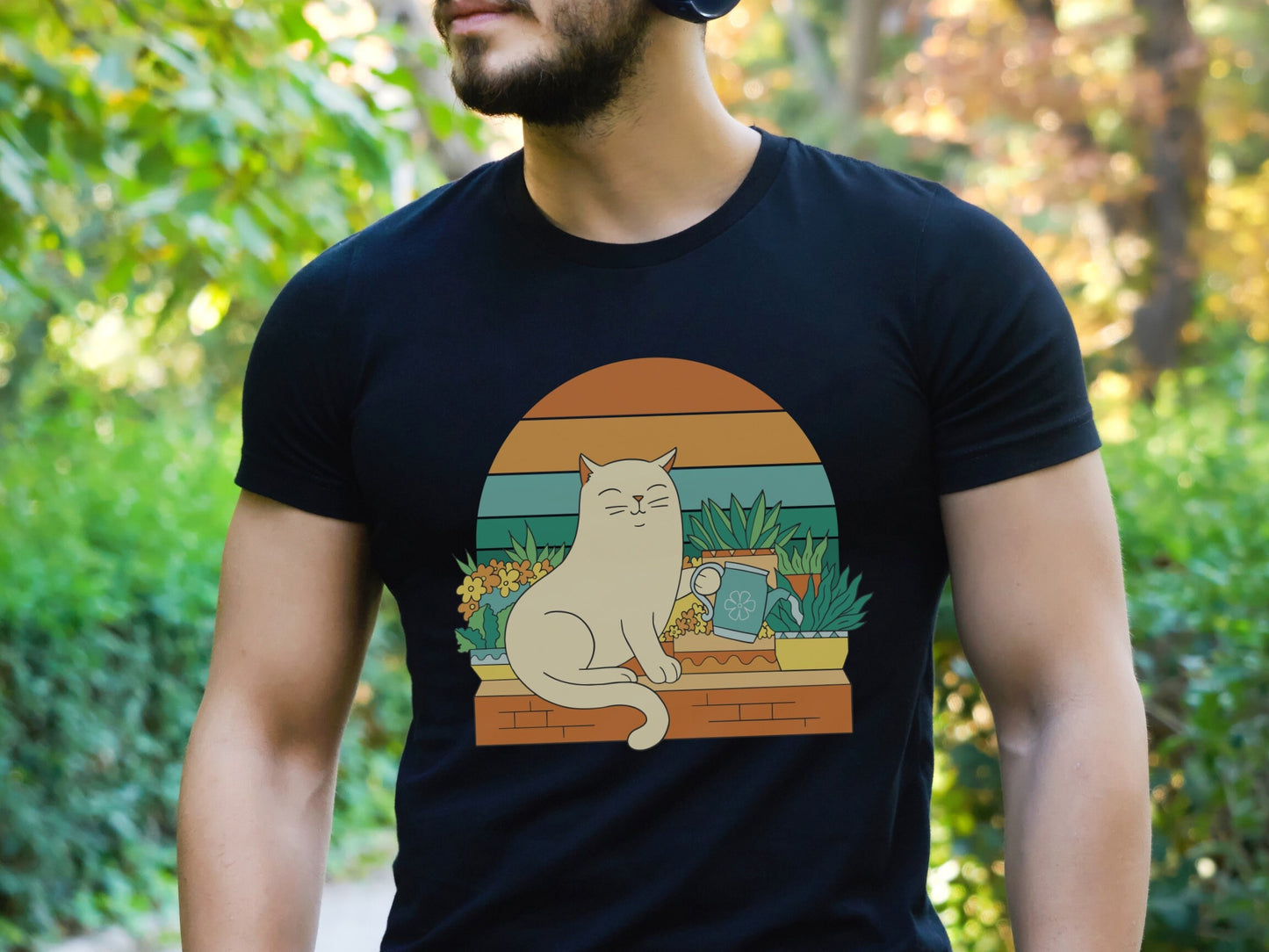 Cat Watering Plants Tee, Plant Lady Gift, Tshirt for Plant Lover, Cat Lover, Gardener, Succulent Enthusiast, Plant Lover Gift Shirt Cat Tee