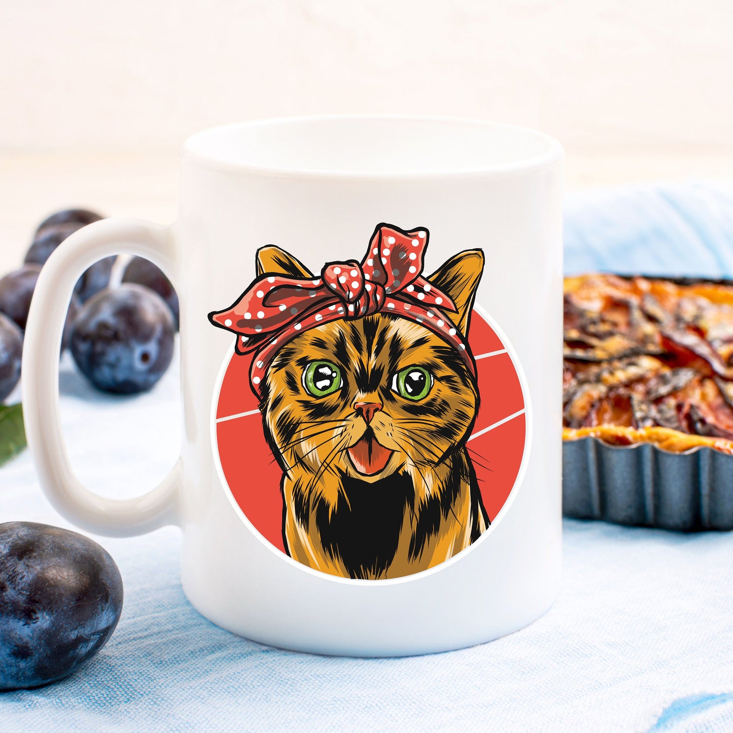 Rosie the Riveter Cat Mug, Gift for Her, Funny Cat Coffee Mug, Gift for Cat Mom, Gift for Cat Dat, Cat Present