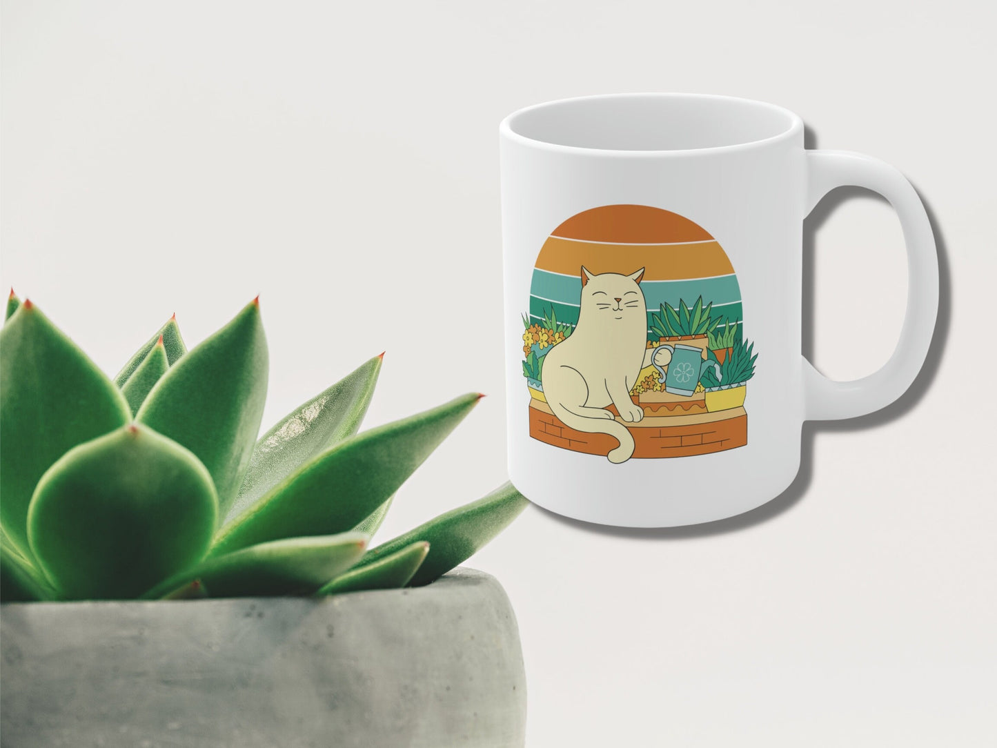 Cats and Plants Mug, Plants and Cats Cup, Cat Lover Mug, Plant Lover Mug, Cats and Coffee, Cat Mug Gift, Plant Mug Gift, Cat Lady Mug