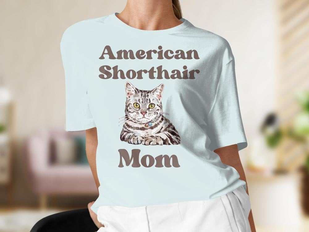 Cute Cat T-Shirt, American Shorthair Cat T-Shirt, Gift for Cat Owner, Cat Nana T-Shirt