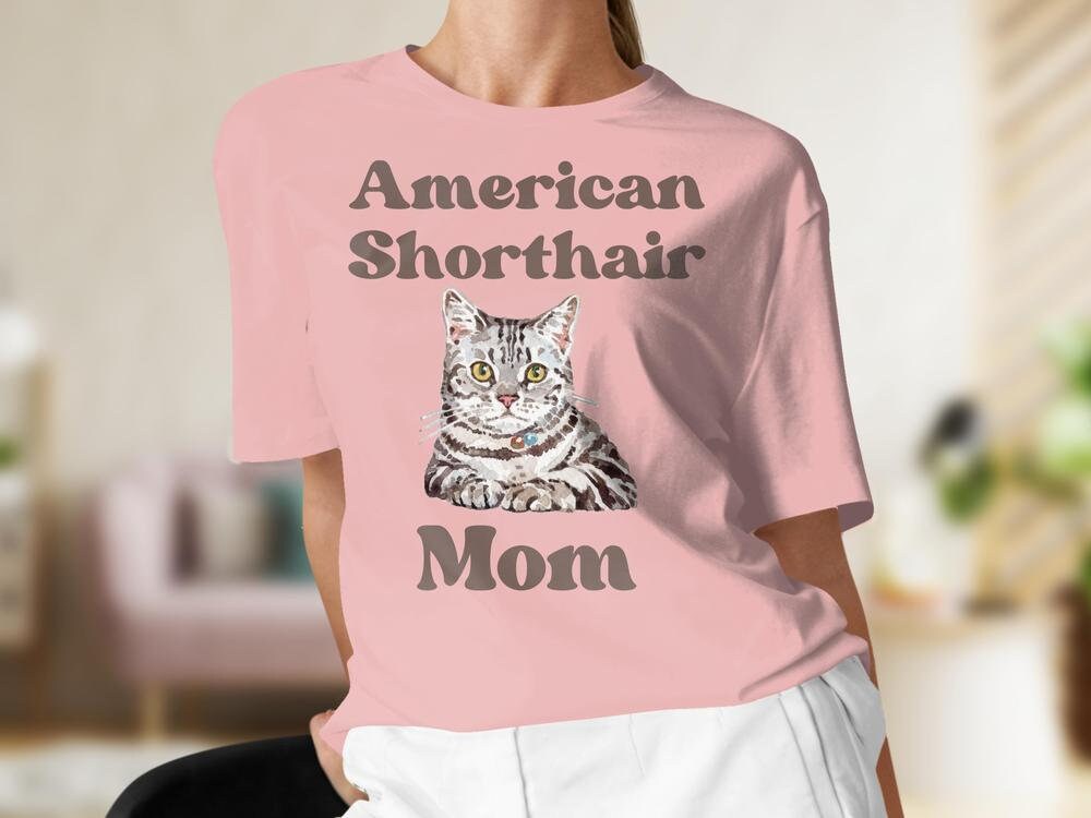 Cute Cat T-Shirt, American Shorthair Cat T-Shirt, Gift for Cat Owner, Cat Nana T-Shirt