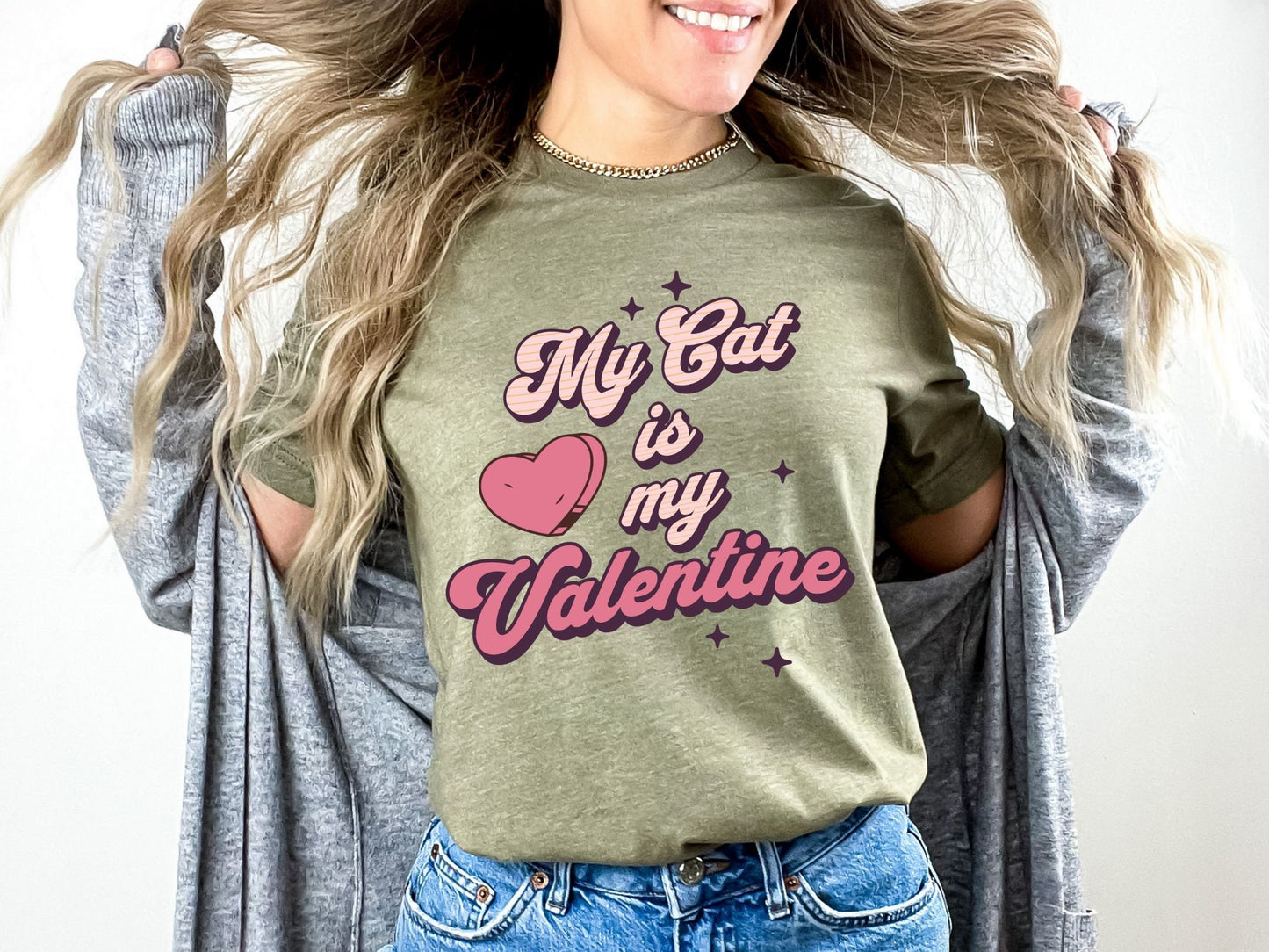 Groovy Valentine Day Cat Shirt, My Cat is My Valentine, Love Cats, Gift for Cat Lovers, Funny Cat Mom Tee