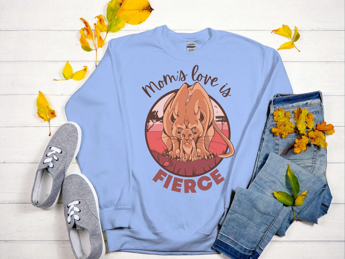 Mom's Love is Fierce, Cute Cat Sweatshirt for Cat Mama, Mother's Day Gift, Fierce Mom Love, Cat Mom Shirt, Lioness Sweater
