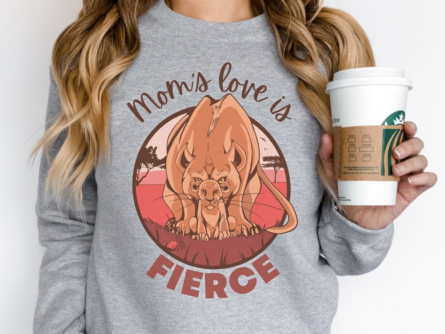 Mom's Love is Fierce, Cute Cat Sweatshirt for Cat Mama, Mother's Day Gift, Fierce Mom Love, Cat Mom Shirt, Lioness Sweater
