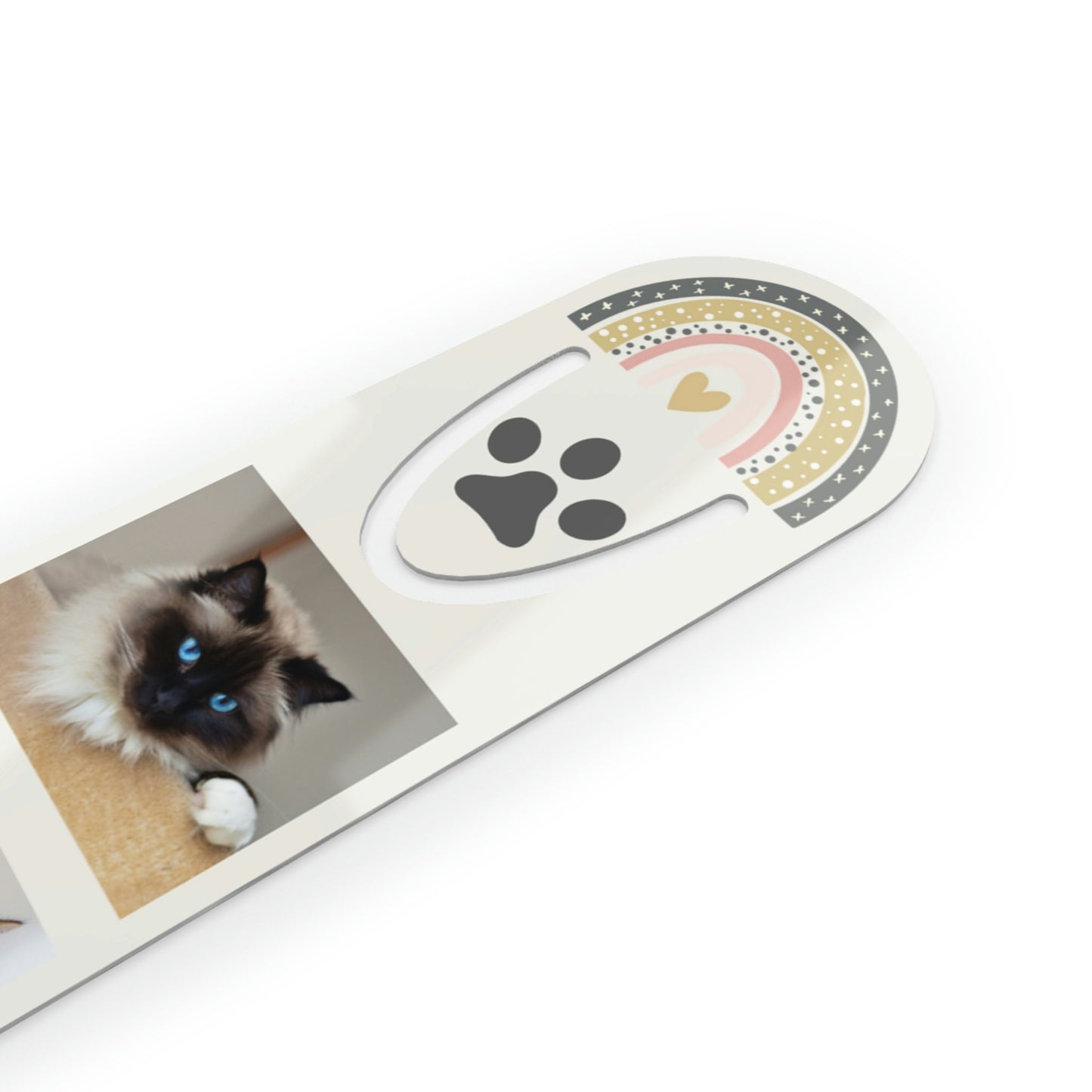 Custom Metal Photo Bookmark for Cat Lovers, Bookmark 1 to 3 Photos, Metal Photo Bookmark with Page Holder Slot, Cat Mom Gift