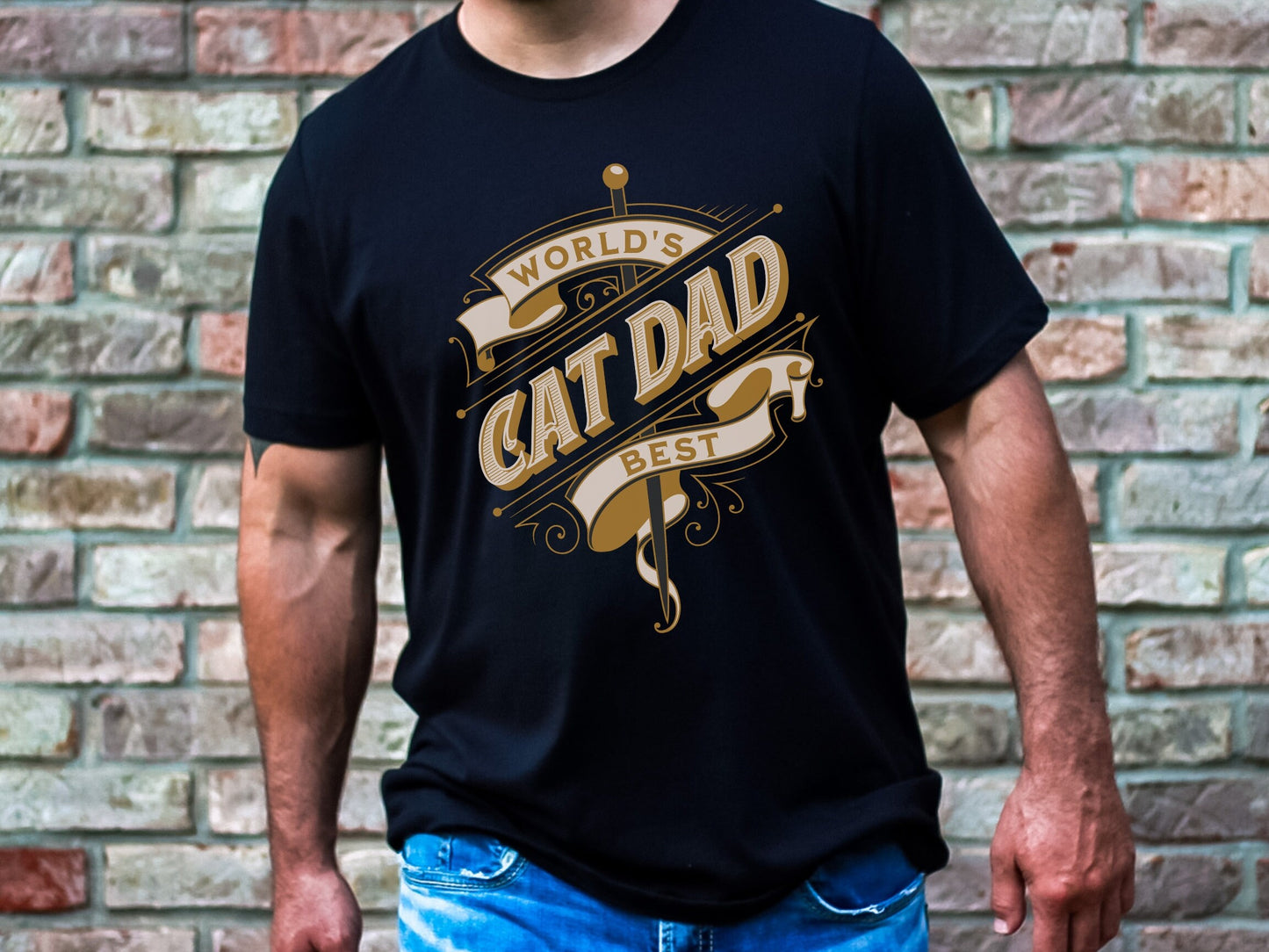 World's Best Cat Dad, Cat Dad Shirt, Golden Omate Style Shirt, Father's Day Gift for Cat Dad, Gift for Cat Lover