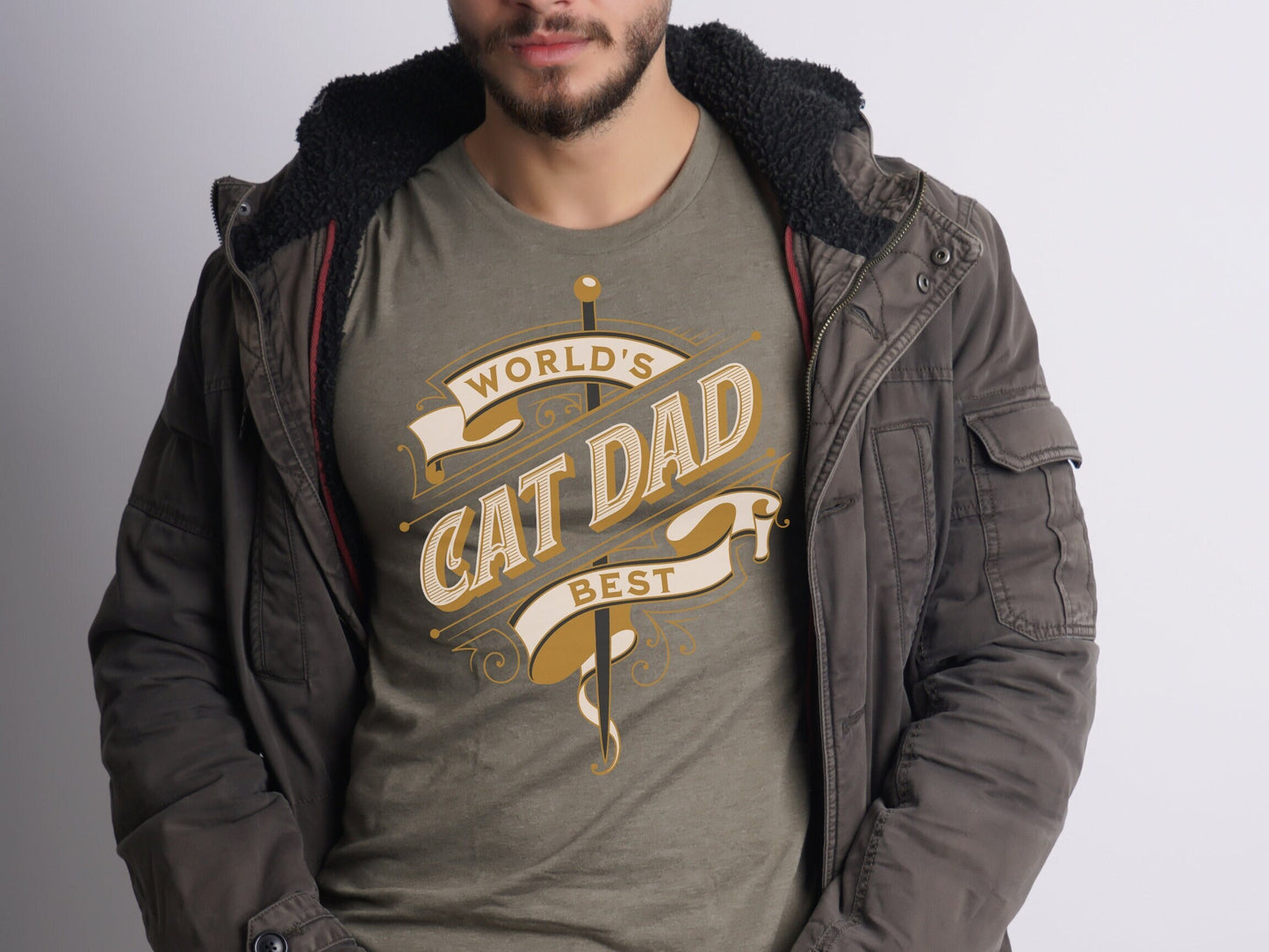 World's Best Cat Dad, Cat Dad Shirt, Golden Omate Style Shirt, Father's Day Gift for Cat Dad, Gift for Cat Lover
