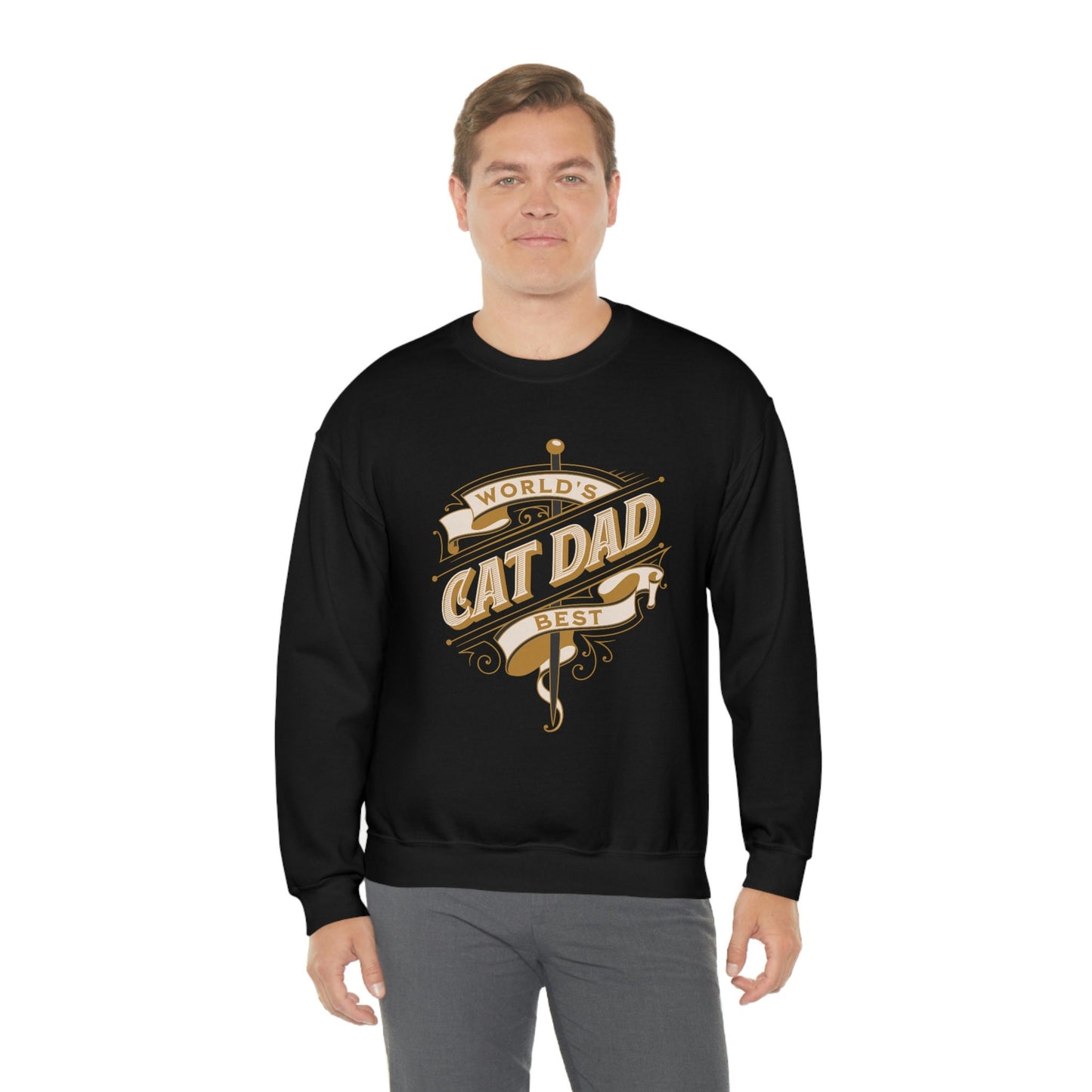 World's Best Cat Dad, Cat Dad Sweatshirt, Golden Omate Style Shirt, Father's Day Gift for Cat Dad, Gift for Cat Lover