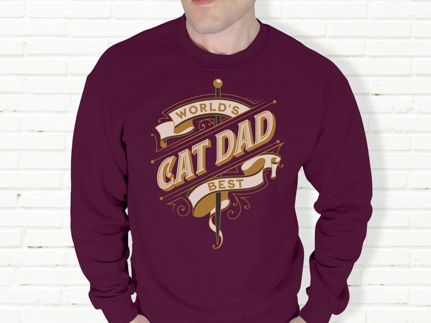 World's Best Cat Dad, Cat Dad Sweatshirt, Golden Omate Style Shirt, Father's Day Gift for Cat Dad, Gift for Cat Lover