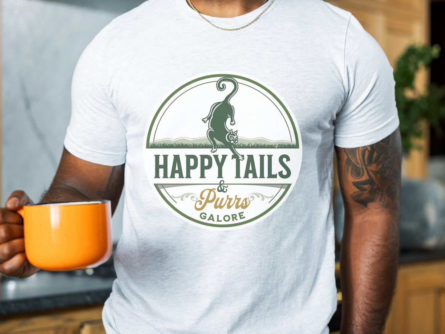Unique Cat Shirt for Cat Lover, Cat Shirt for Men, Gift for Cat Mom, Cat Emblem Design, Classy Cat Gift