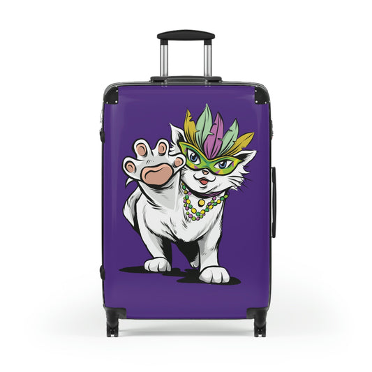 Cute Cat Suitcase for Cat Lovers Mardi Gras Party Cat Gift