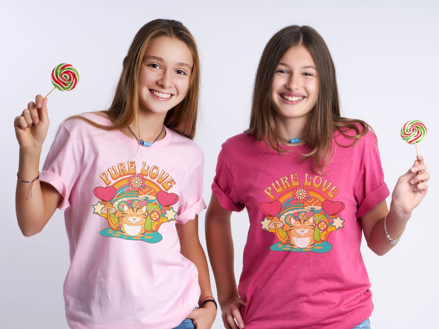Groovy Valentine Day Cat Shirt, My Cat is My Valentine, Psychedelic Mushroom Cat, Gift for Cat Lovers, Funny Cat Mom Tee