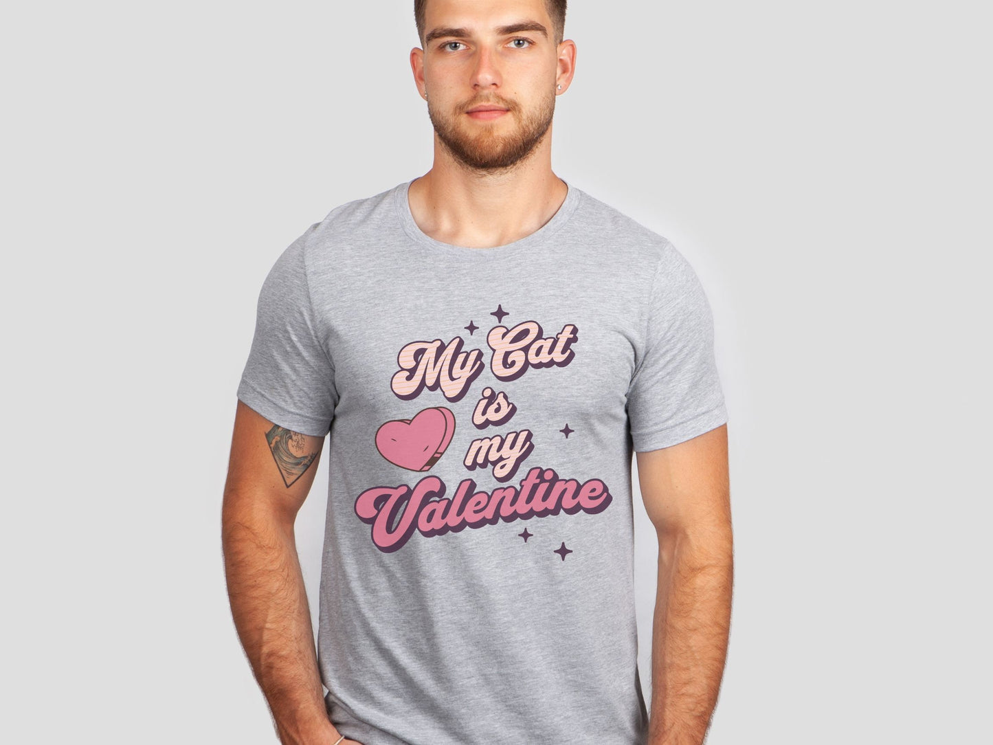 Groovy Valentine Day Cat Shirt, My Cat is My Valentine, Love Cats, Gift for Cat Lovers, Funny Cat Mom Tee