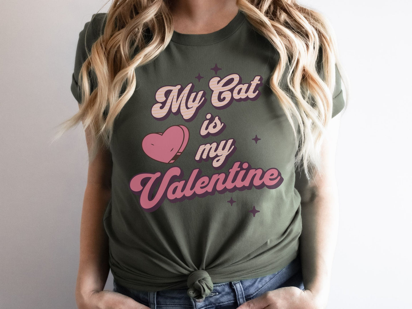 Groovy Valentine Day Cat Shirt, My Cat is My Valentine, Love Cats, Gift for Cat Lovers, Funny Cat Mom Tee