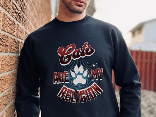 Funny Cat Sweatshirt for Cat Lover Shirt for Cat Dad Gift Present for Cat Mom Top