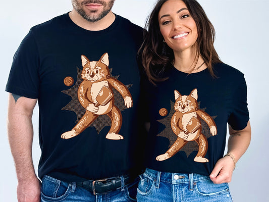 Funny Cat Shirt Pickle Ball Cat Playing Pickleball Gift for Cat Lover Kitty Present Tee