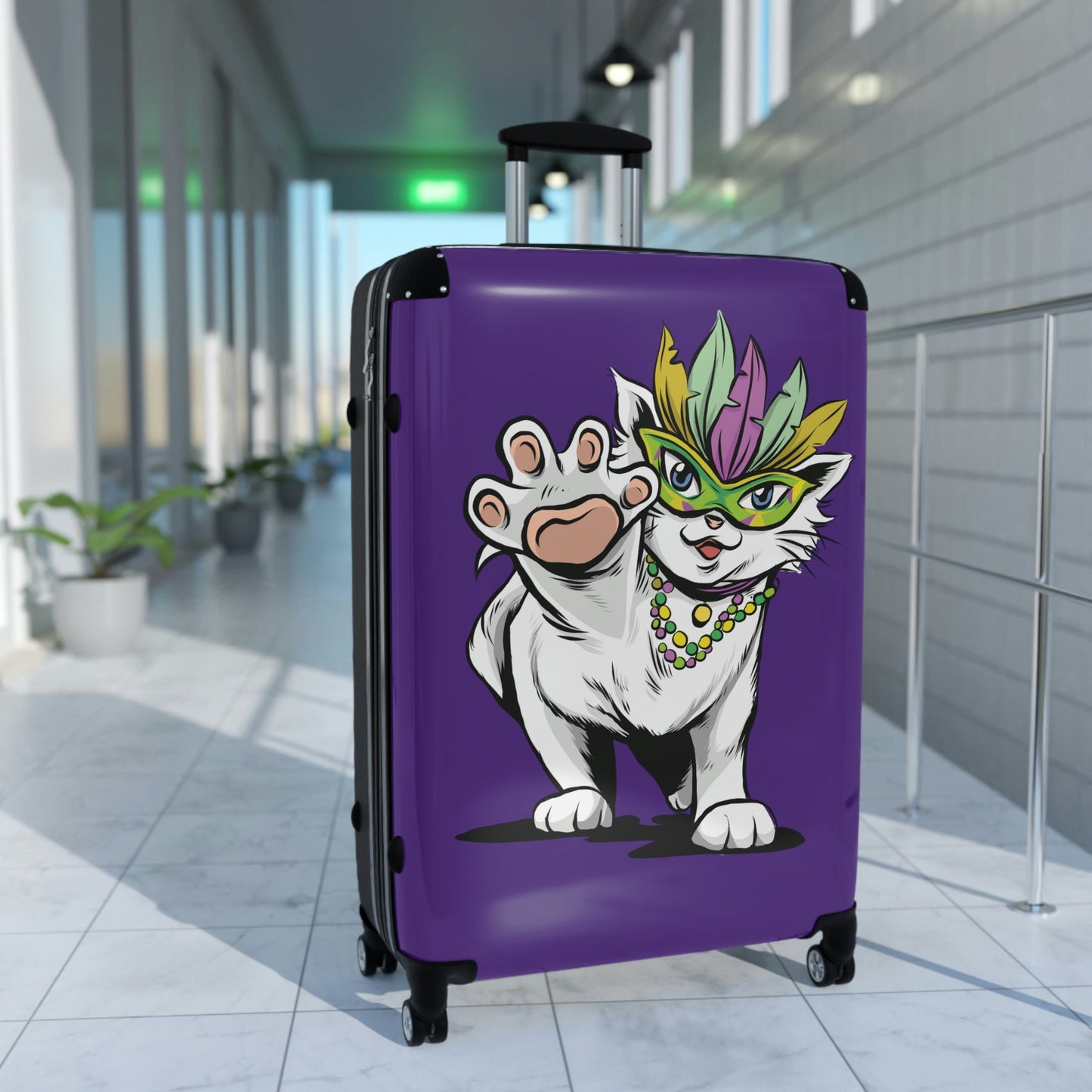 Cute Cat Suitcase for Cat Lovers Mardi Gras Party Cat Gift