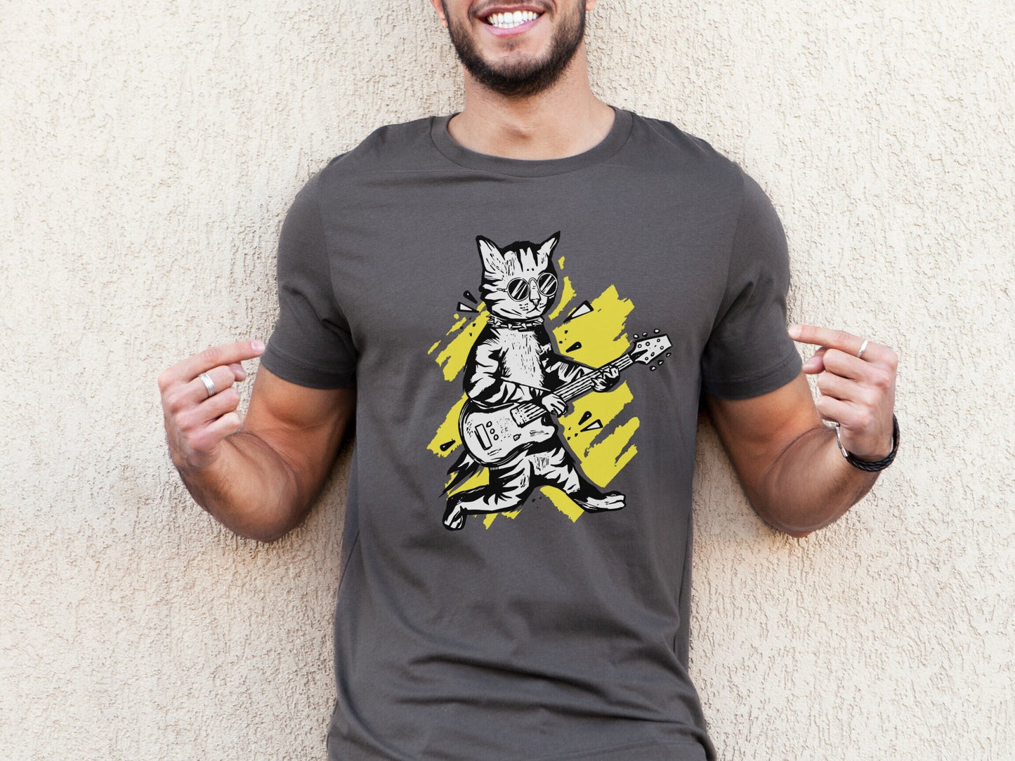 Guitar Shirt | Music Gift | Music Shirt | Meow Shirt For Cat Lover | Gift For Cat Lover | Funny Shirts | Guitar Kitty Tshirt | Musician Tee