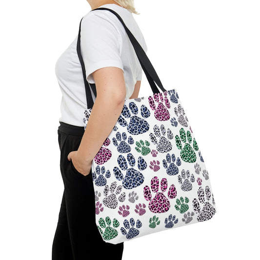 Totebag for Cat Lovers Gift for Cat Mom Grocery Bag with Pawprints