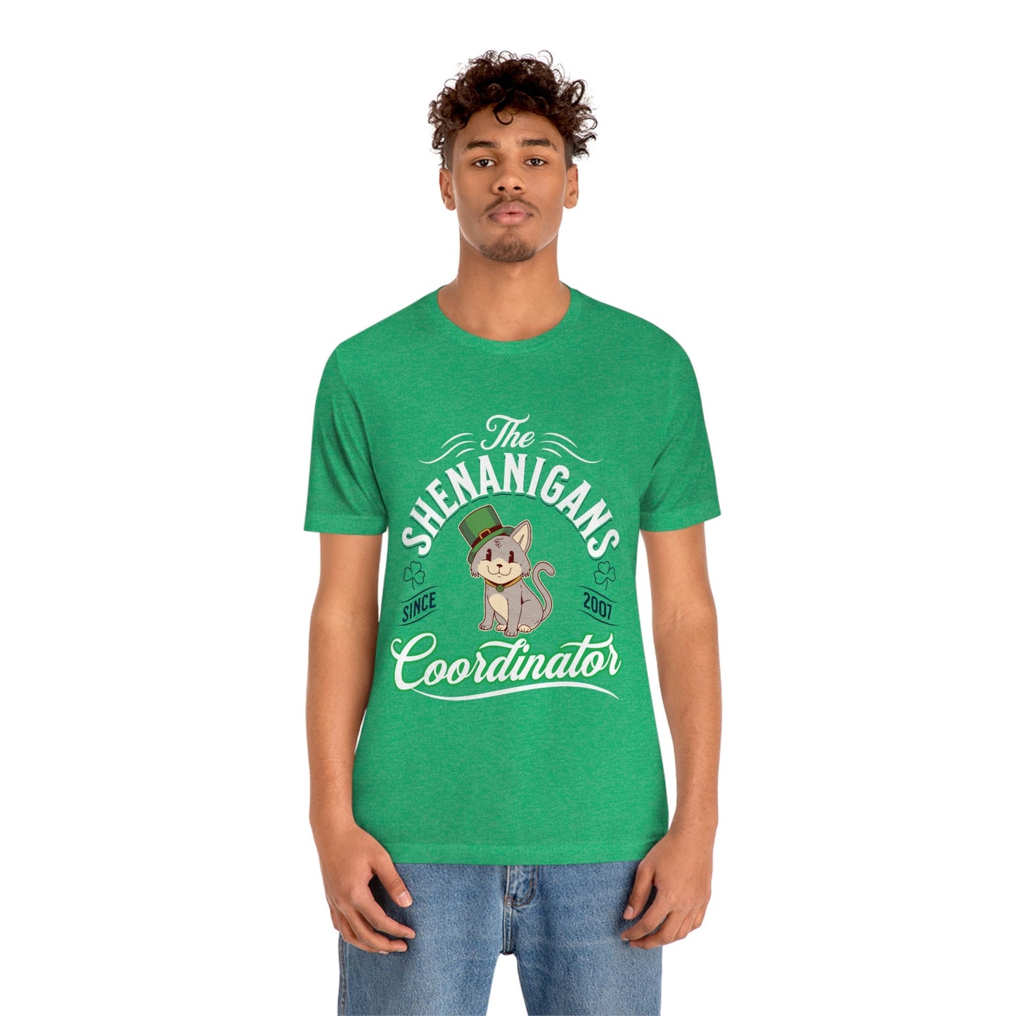 Funny Irish Cat T-Shirt for Cat Lovers, Shenanigans, St. Patricks Day Cat Tee, Funny Cat Shirt, Cat Wearing Green Top Hat
