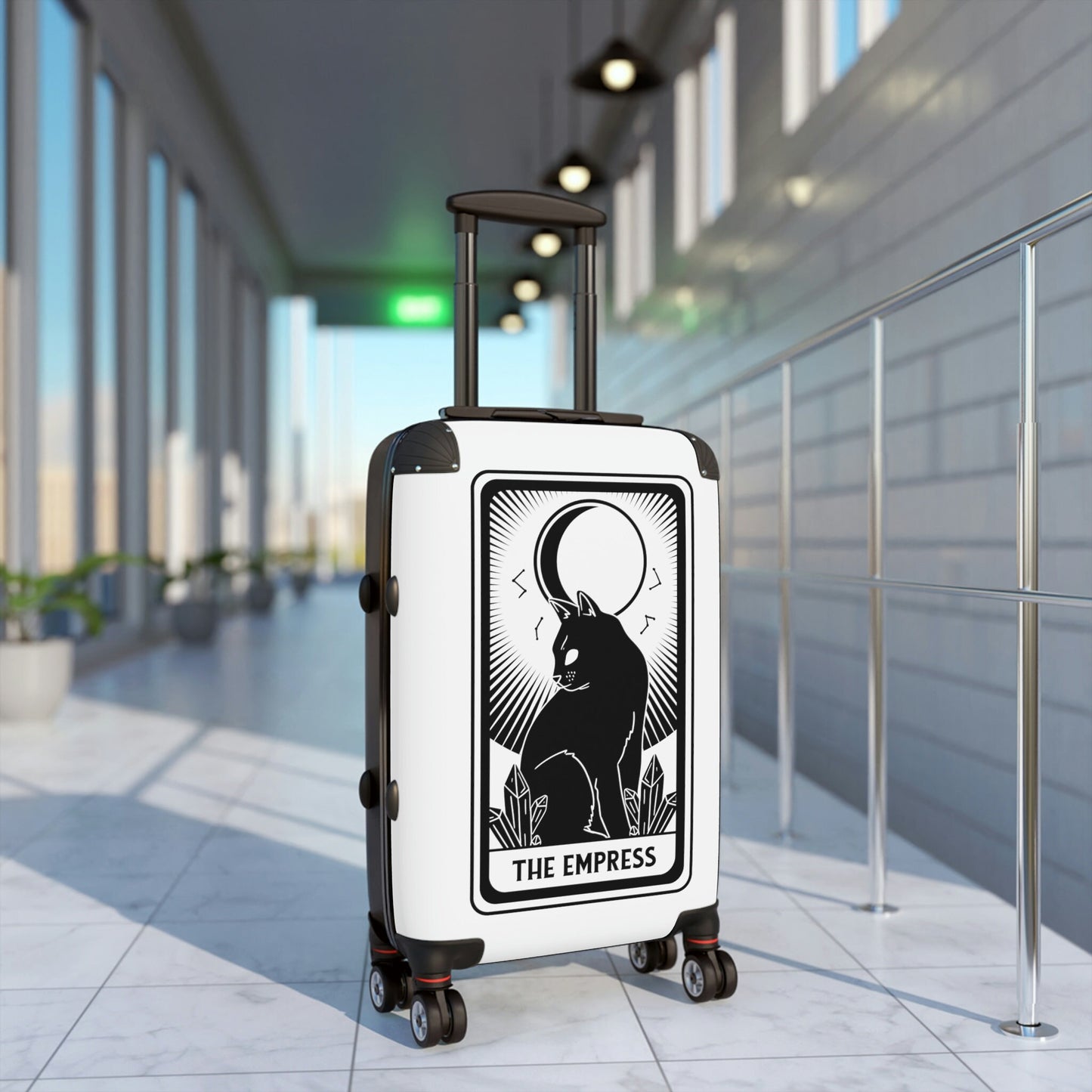 Cat Lover Luggage, The Empress Tarot Card, Black Cat, Gift for Cat Lover, Suitcases Three Sizes