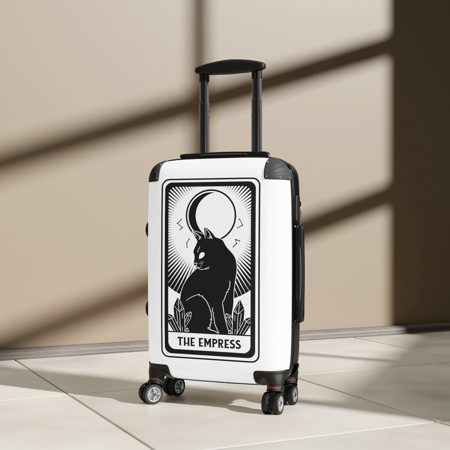 Cat Lover Luggage, The Empress Tarot Card, Black Cat, Gift for Cat Lover, Suitcases Three Sizes