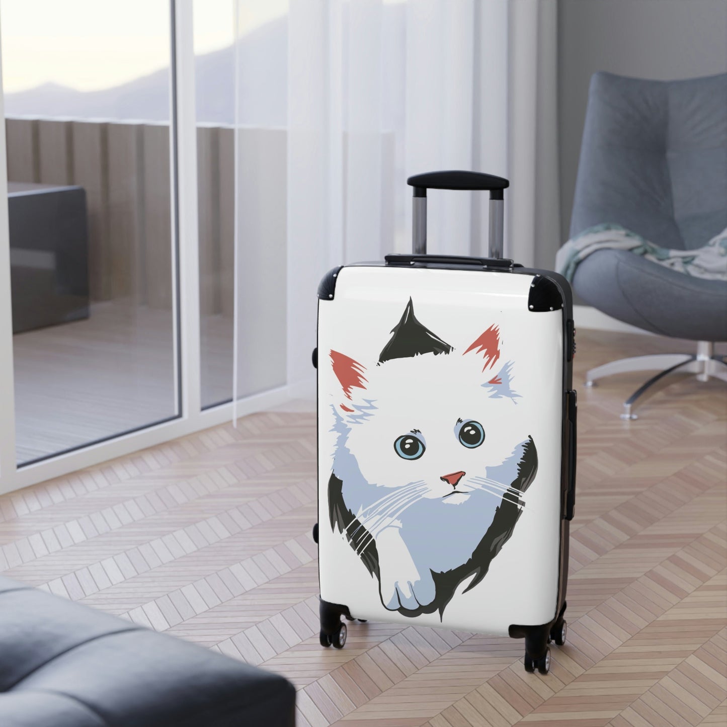 Cat Lover Suitcases, Carry On Luggage, Cat-Themed Gift, Cat Travel Gear, Cute Cat Cabin Luggage, Novelty Suitcase, Kitty Suitcase