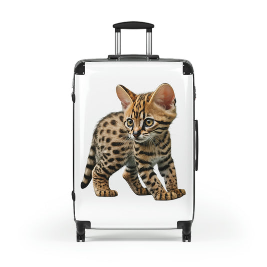 Bengal Kitten Suitcase, Unique Luggage Gift for Cat Lover, Bengal Cat Gift for Cat Dad