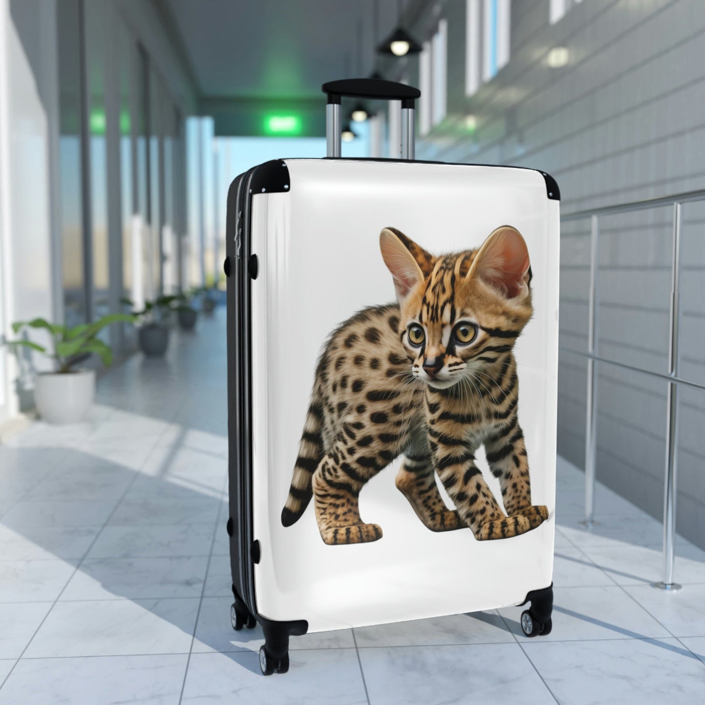 Bengal Kitten Suitcase, Unique Luggage Gift for Cat Lover, Bengal Cat Gift for Cat Dad
